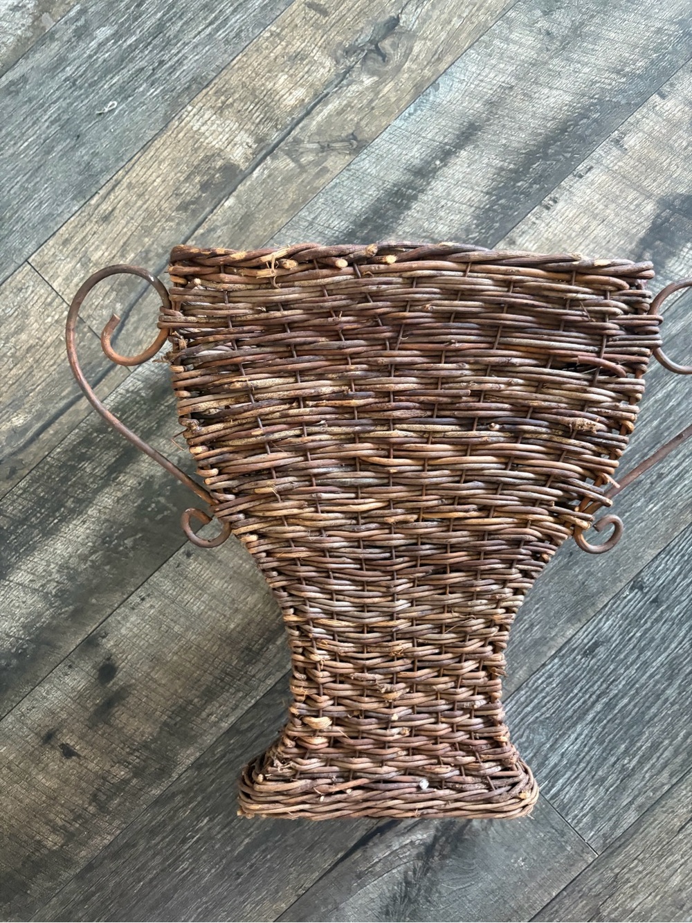 Woven Rattan Decorative Vase wall Planter - Brown - Picture 5 of 8